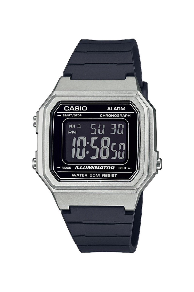 Casio Standard Silver Rubber Strap W-217HM-7BVEF