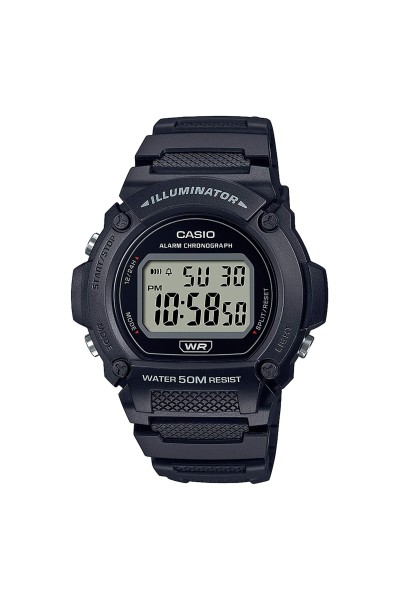 Casio Standard Black Rubber Strap W-219H-1AVEF Casio Standard Black Rubber Strap W-219H-1AVEF