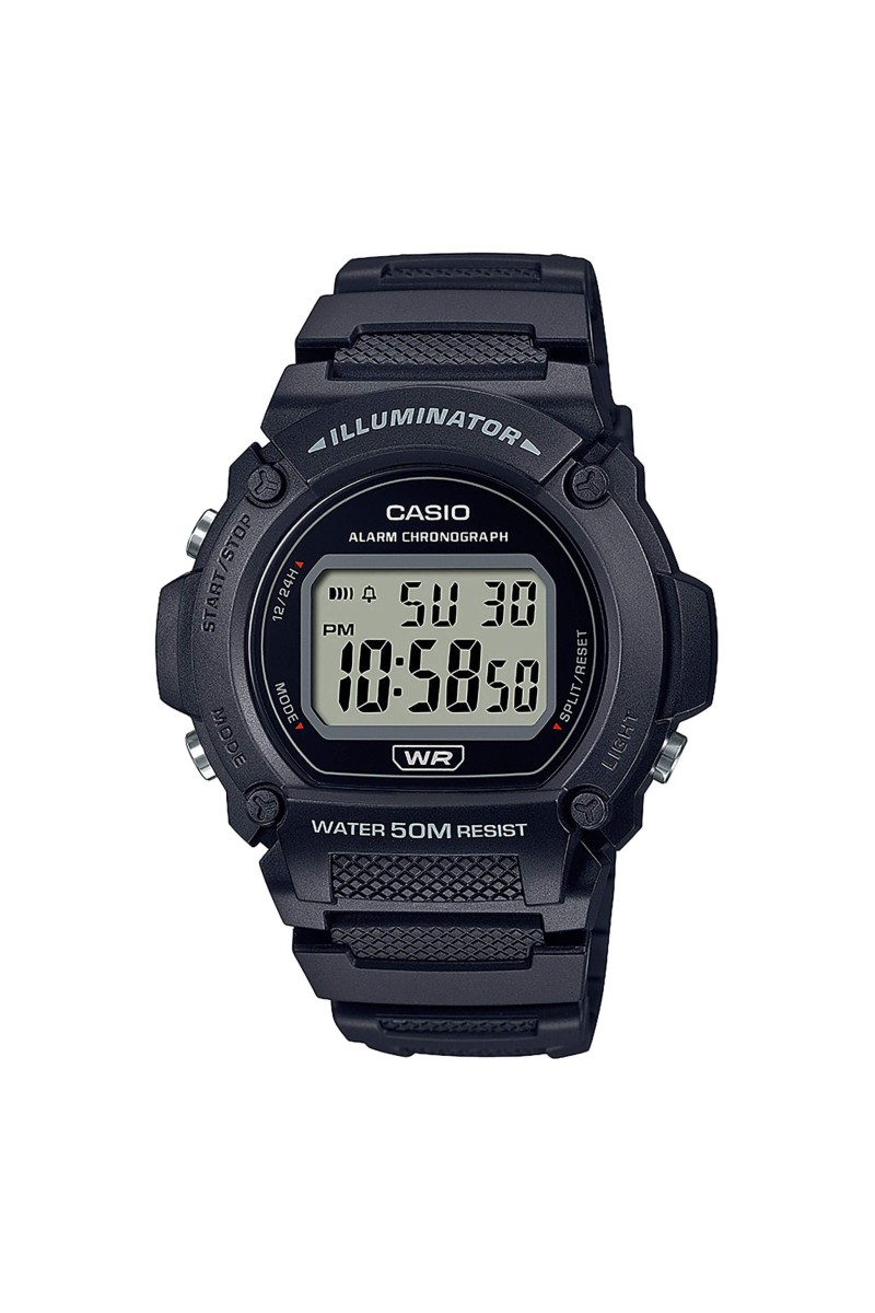 Casio Standard Black Rubber Strap W-219H-1AVEF