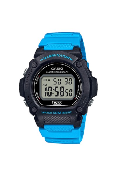 Casio Standard Blue Rubber Strap  W-219H-2A2VEF Casio Standard Blue Rubber Strap  W-219H-2A2VEF