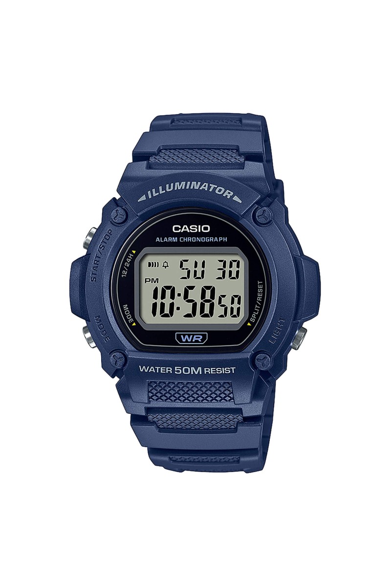 Casio Standard Blue Rubber Strap W-219H-2AVEF