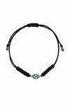 Βραχιόλι Ροζ Χρυσό 14Κ Blue Evil Eye Makrame