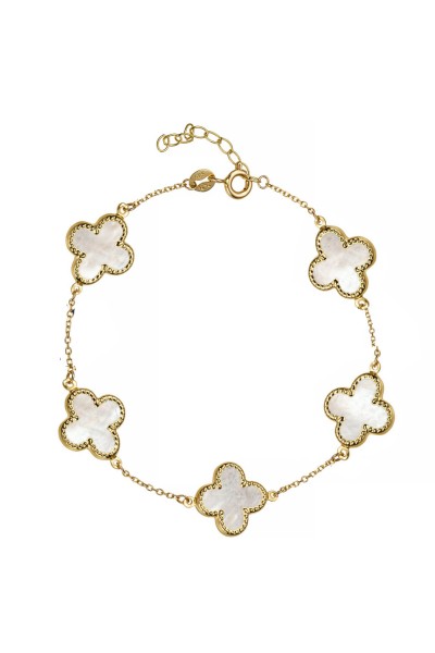 Βραχιόλι Χρυσό 14Κ Flower Blossom White