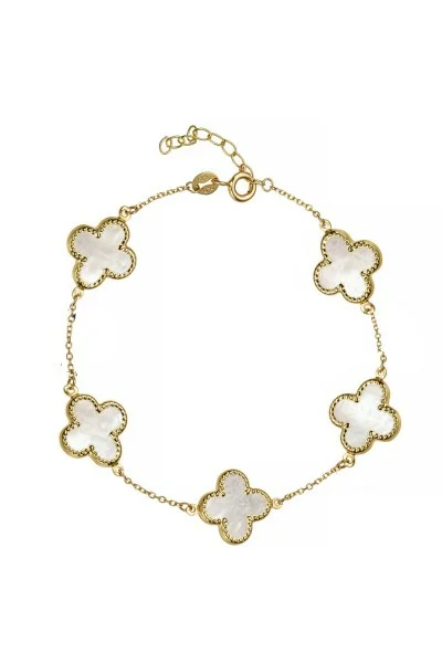 Βραχιόλι Χρυσό 14Κ Flower Blossom White