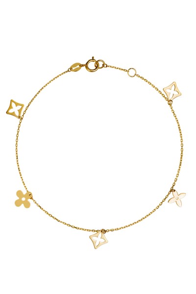 Βραχιόλι Χρυσό 14Κ Shiny Flowers Blossom