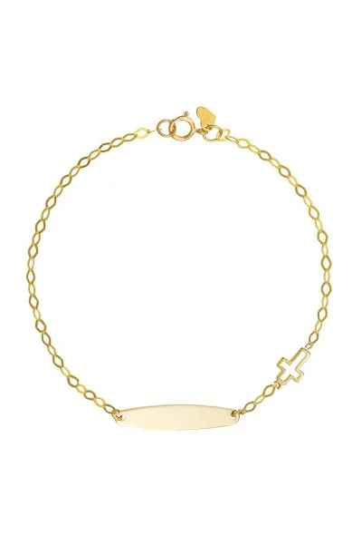 Βραχιόλι Χρυσό 9Κ Ταυτότητα Σταυρός