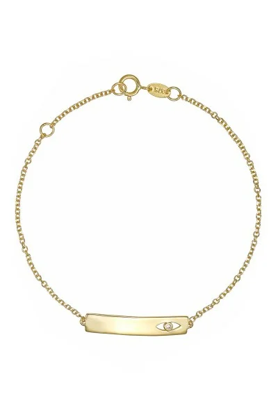 Βραχιόλι Χρυσό 14Κ Ταυτότητα Label It Stone