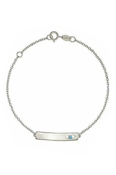Βραχιόλι Λευκόχρυσο 9Κ Ταυτότητα Label It Stone