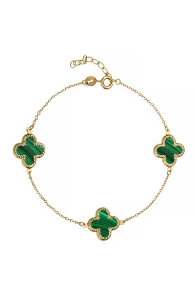 Βραχιόλι Χρυσό 14Κ Green Flowers
