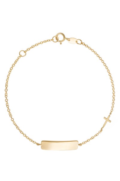 Βραχιόλι Χρυσό 9Κ Ταυτότητα Label It Cross