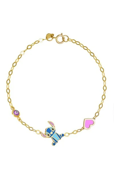 Βραχιόλι Χρυσό 9Κ Lilo & Stitch