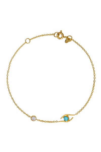 Βραχιόλι Χρυσό 9Κ Eye Dot