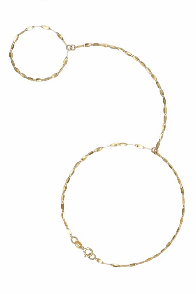 FirstRow Χρυσό 14Κ Shiny Trouble Oval