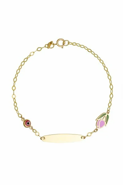 Βραχιόλι Χρυσό 9Κ Ταυτότητα Τουλίπα