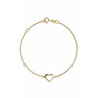 Βραχιόλι Χρυσό 9Κ Shiny Heart Dots