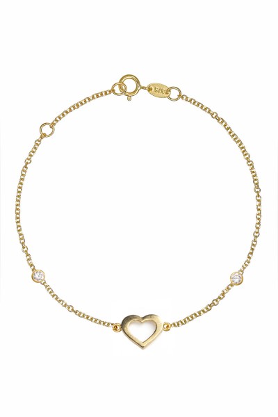 Βραχιόλι Χρυσό 9Κ Heart Dots