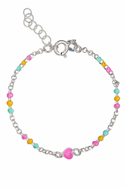 Βραχιόλι Ασημένιο Multicolor Heart