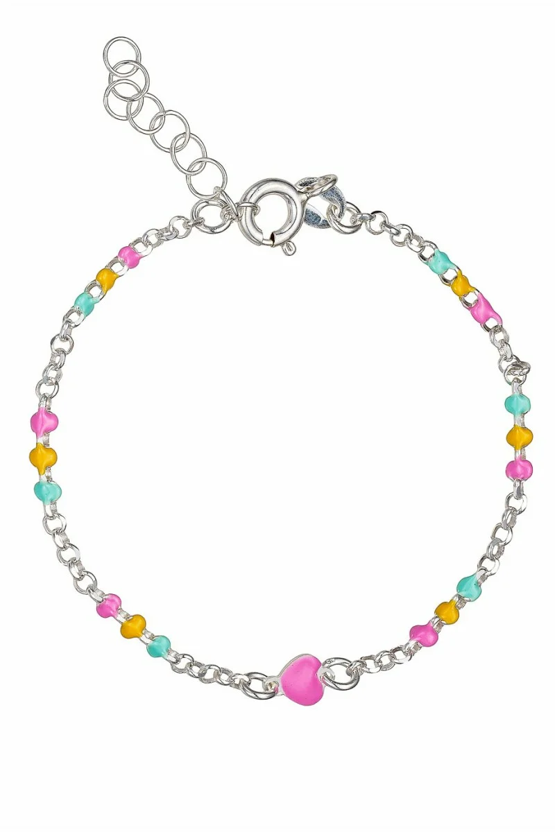 Βραχιόλι Ασημένιο Multicolor Heart