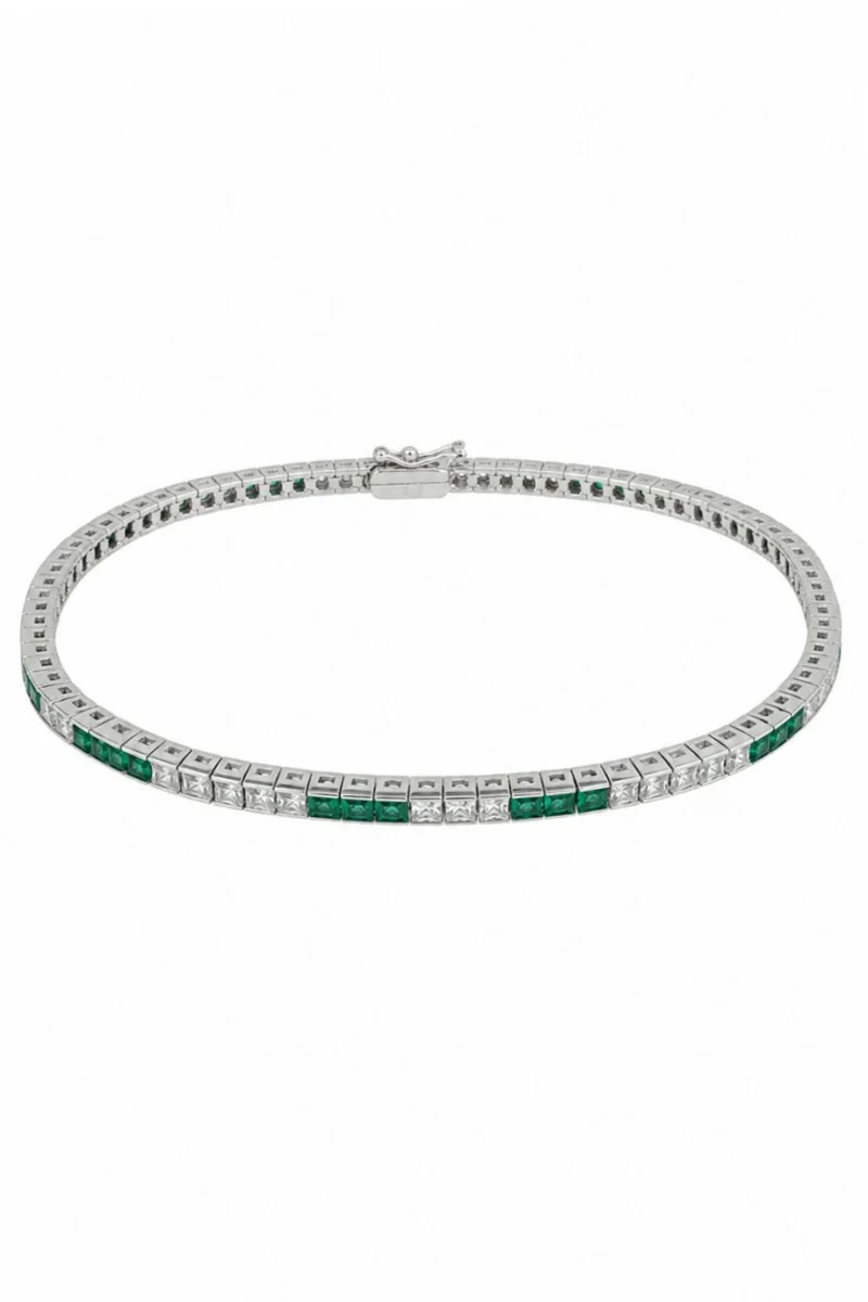 Βραχιόλι Ασημένιο Ριβιέρα Green White