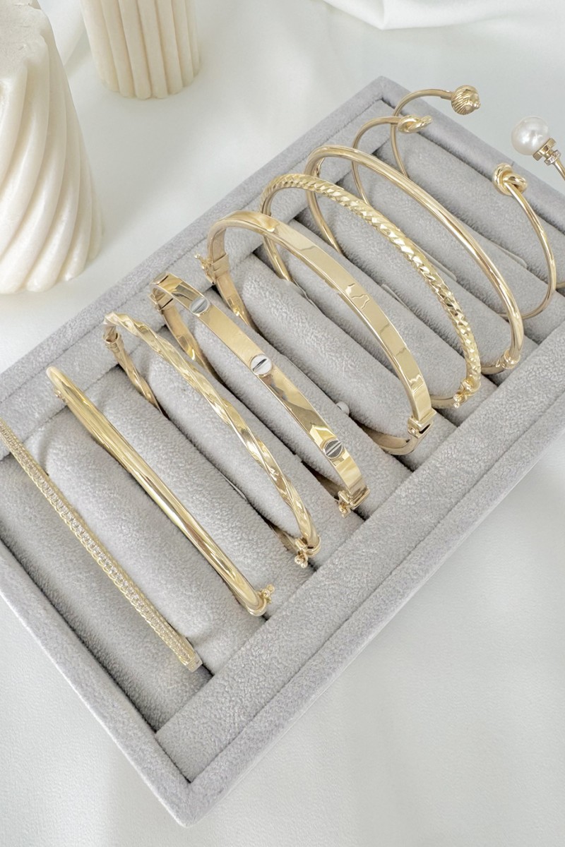Βραχιόλι Χρυσό 14Κ Bangle Eternal White 6212