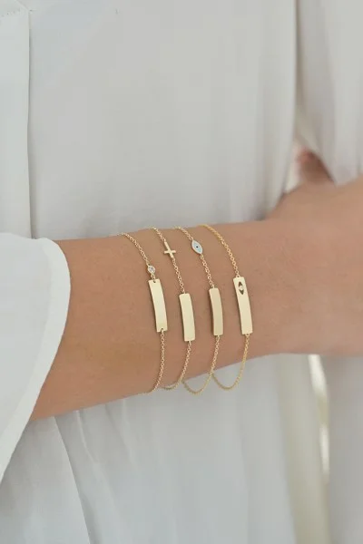 Βραχιόλι Χρυσό 9Κ Ταυτότητα Label It Cross