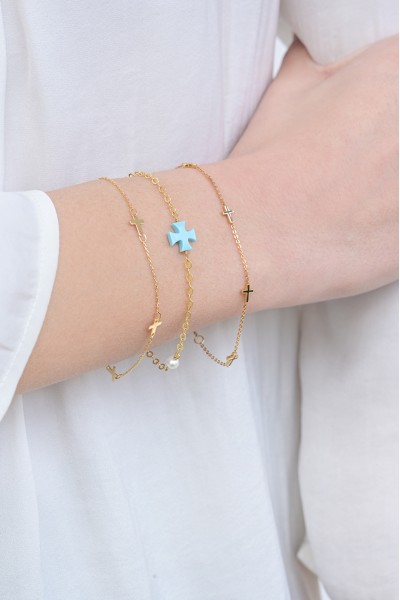 Βραχιόλι Χρυσό 14Κ Σταυρός