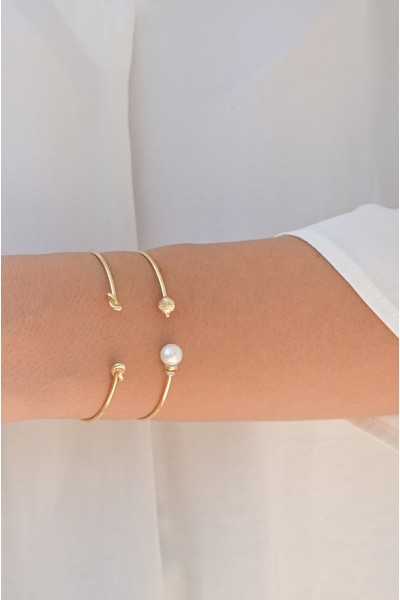 Βραχιόλι Χρυσό 14Κ Bangle Pearl