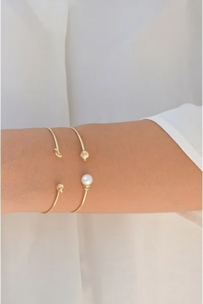 Βραχιόλι Χρυσό 14Κ Bangle Pearl