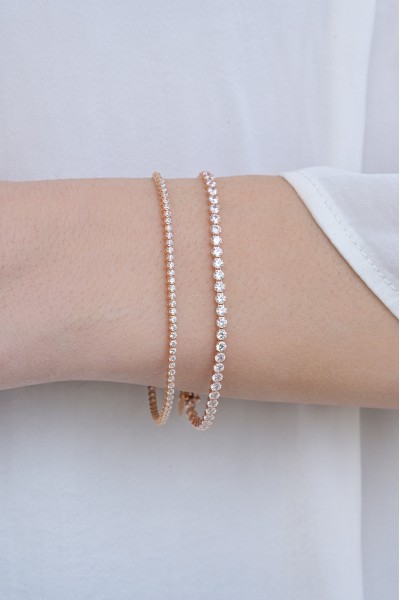 Βραχιόλι Ροζ Χρυσό 14Κ Ριβιέρα