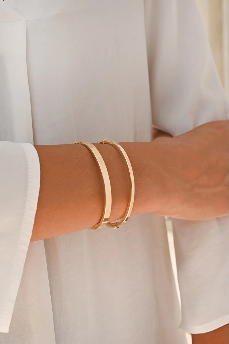 Βραχιόλι Χρυσό 14Κ Bangle Square 7037
