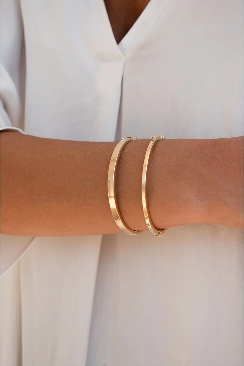 Βραχιόλι Χρυσό 14Κ Bangle Square 7037