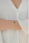 Βραχιόλι Χρυσό 14Κ Black Flower Όνυχας