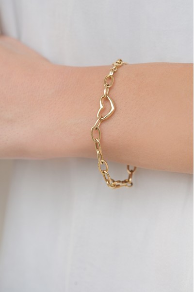 Βραχιόλι Χρυσό 14Κ Shiny Hearts