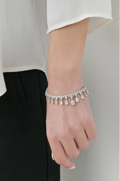 Βραχιόλι Ασημένιο White Drops