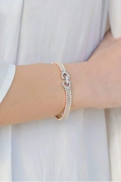 Βραχιόλι Ασημένιο Ριβιέρα Τριπλή
