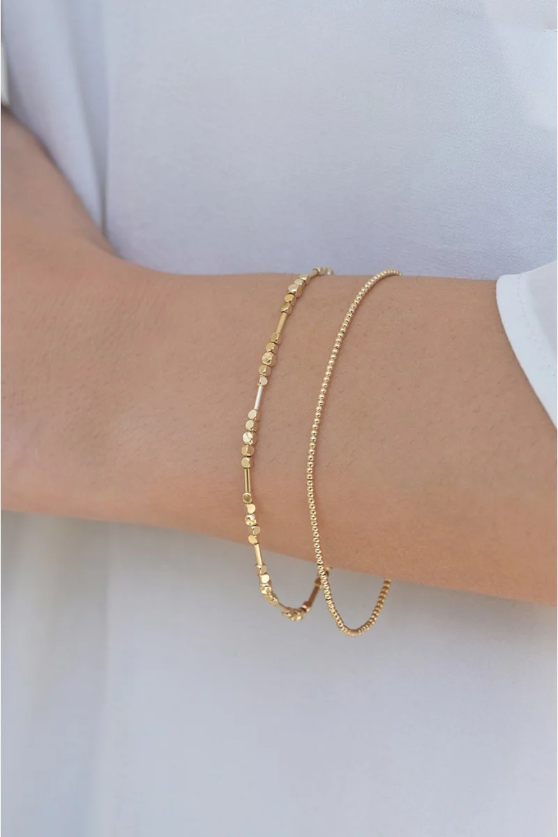 Βραχιόλι Χρυσό 14Κ Bead It Shine
