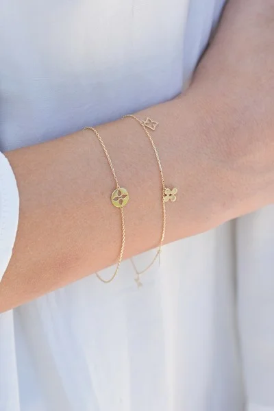 Βραχιόλι Χρυσό 14Κ Shiny Flowers Blossom