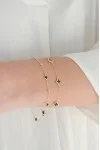 Βραχιόλι Χρυσό 14Κ Flower Blossom Black