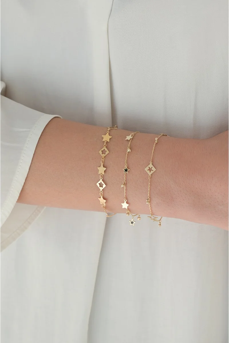 Βραχιόλι Χρυσό 14Κ Shiny Stars