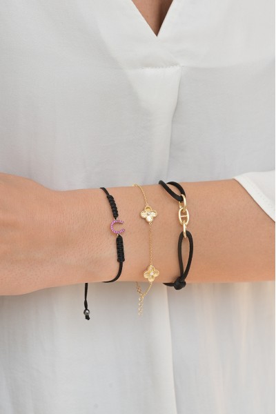 Βραχιόλι Makrame Χρυσό 14Κ Shiny Bond