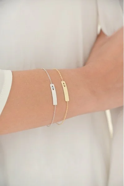 Βραχιόλι Χρυσό 14Κ Ταυτότητα Label It Stone