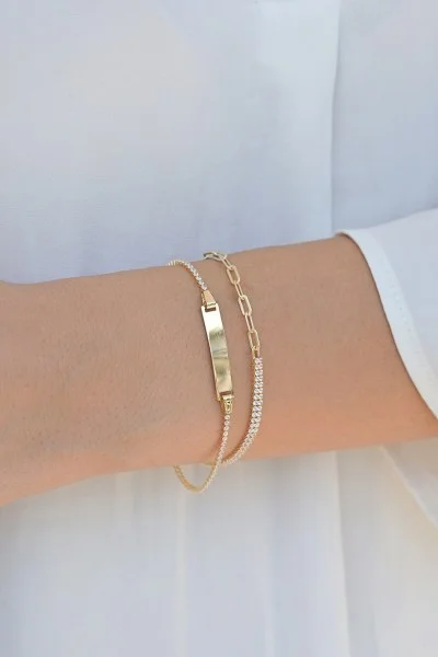 Βραχιόλι Χρυσό 14Κ Ταυτότητα Πετράτη