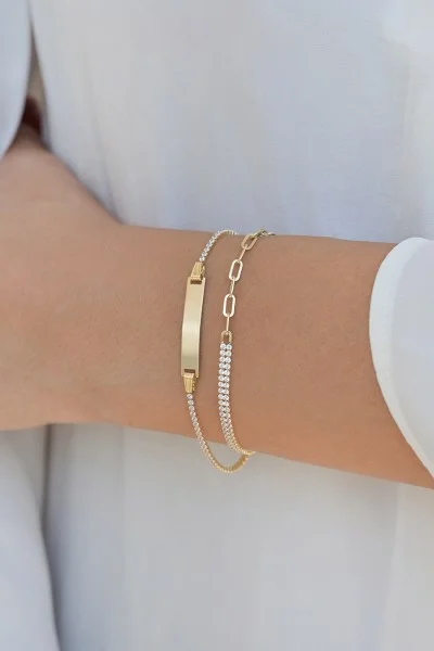 Βραχιόλι Χρυσό 14Κ Shiny Blogger Style