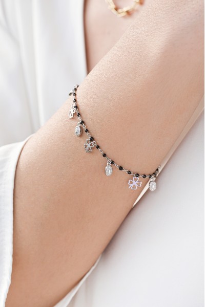 Βραχιόλι Ασημένιο Black Dot to Dot