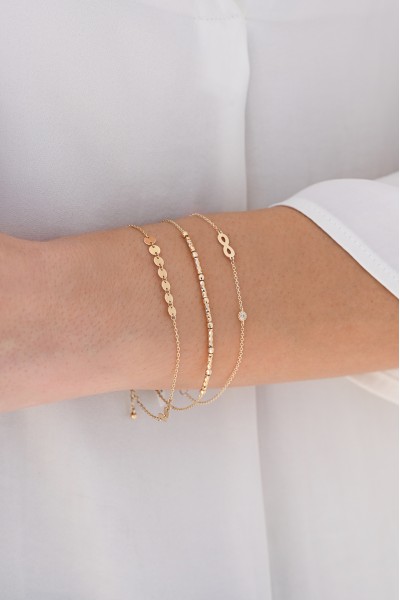 Βραχιόλι Χρυσό 9Κ Infinity Dot