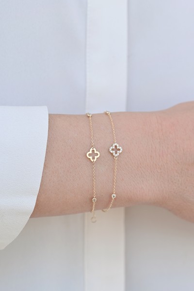 Βραχιόλι Χρυσό 9Κ Flower Dots