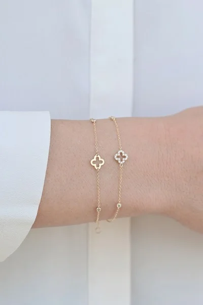 Βραχιόλι Χρυσό 9Κ Flower Dots