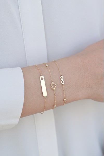 Βραχιόλι Χρυσό 9Κ Heart Dots