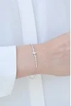 Βραχιόλι Λευκόχρυσο 14Κ Ριβιέρα Drop