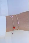 Βραχιόλι Ασημένιο Multicolor Heart